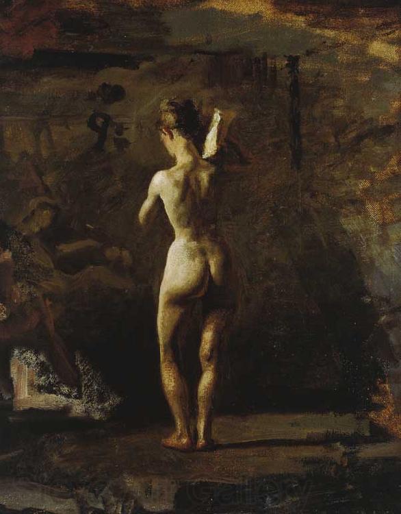 Thomas Eakins Study for William Rush Carving His Allegorical Figure of the Schuylkill River Norge oil painting art